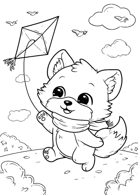 Coloriage : Lumi et son cerf-volant