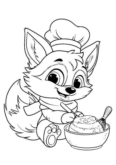Coloriage : Lumi fait la cuisine