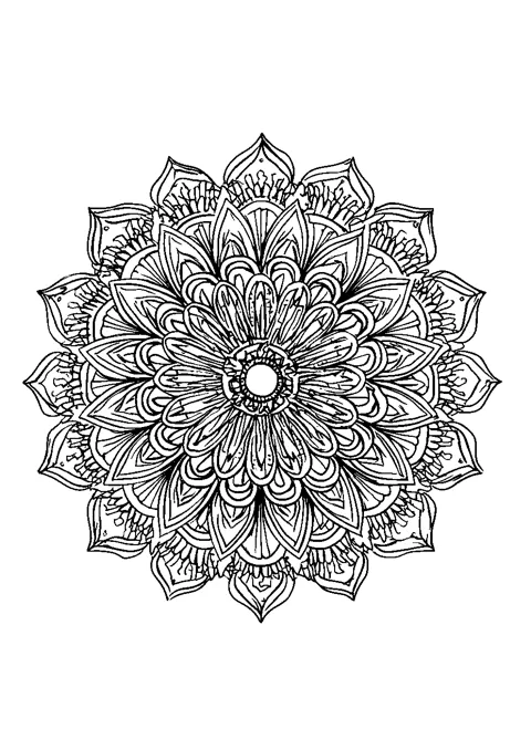 Coloriage : Le mandala de fleurs