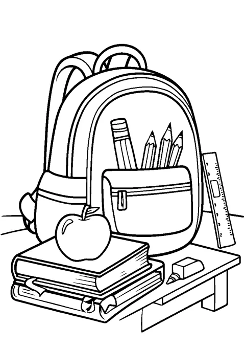 Coloriage : Le sac d'école
